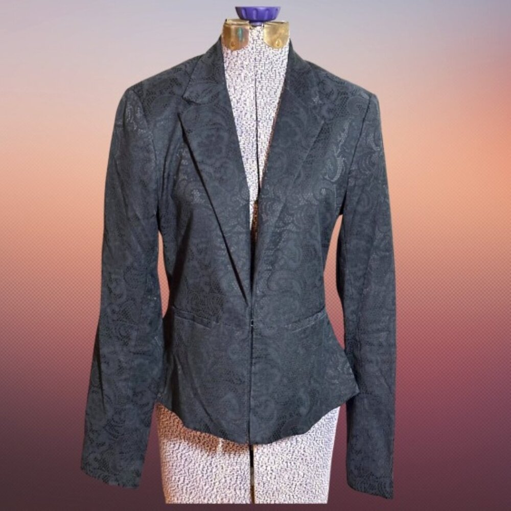 Black Blazer with Lace Pattern